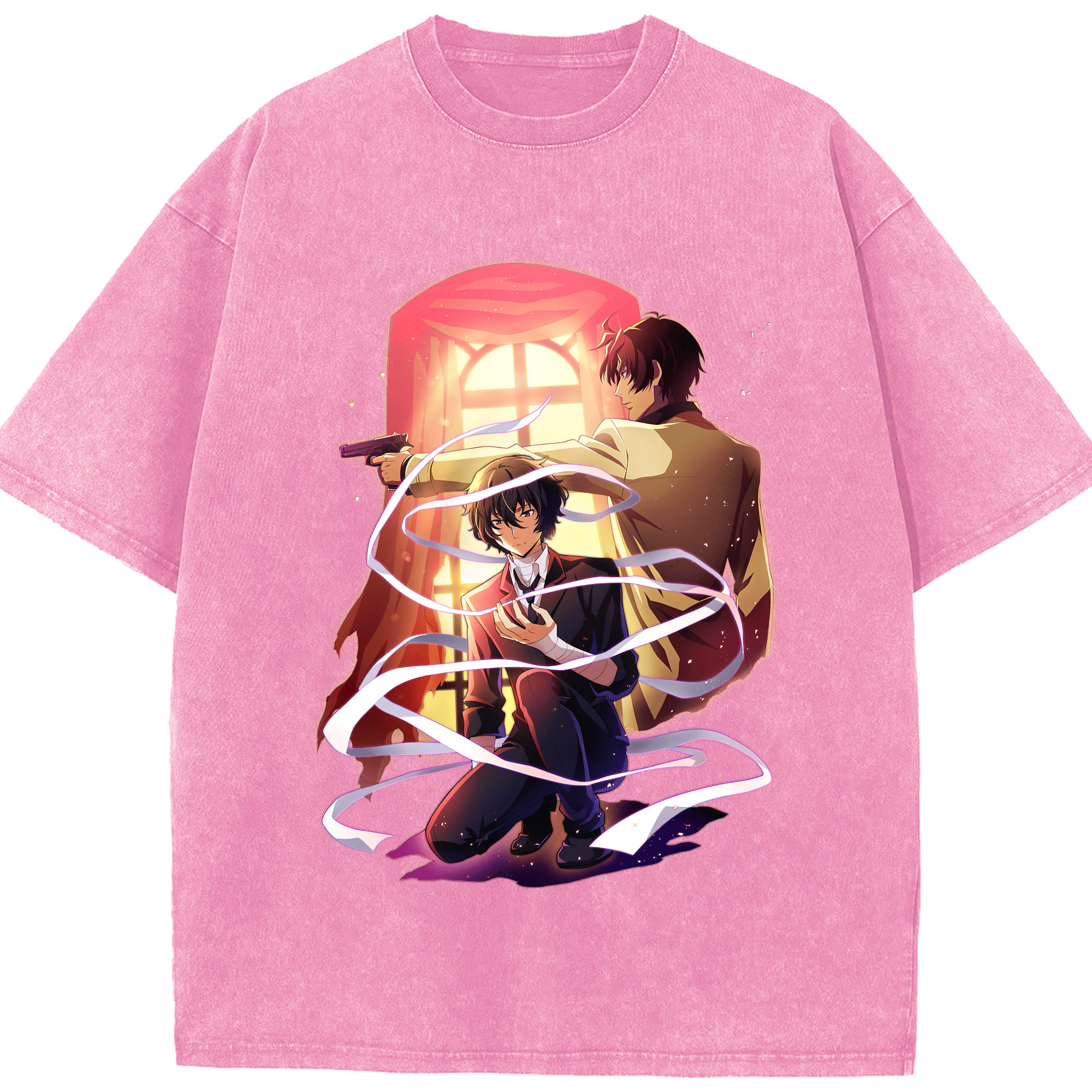 （画像用） 文豪ストレイドッグス Bungo Stray Dogs 綿100% ヴィンテージ風 半袖Tシャツ（フロントプリント）